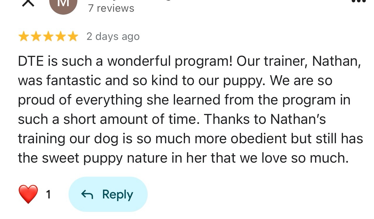 ⭐️⭐️⭐️⭐️⭐️

🖼️ Client Love in the Spotlight!

We&rsquo;re incredibly grateful for amazing clients like Macy! At Dog Training Elite, our mission is to build obedient, confident dogs while preserving the loving personalities that make them family. 🐾❤️

A big shoutout to Nathan for delivering exceptional results!

Ready to transform your dog? Your success story starts here.

📞 260-544-6888
🌐 https://dogtrainingelite.com/fort-wayne

PuppyTraining FortWay