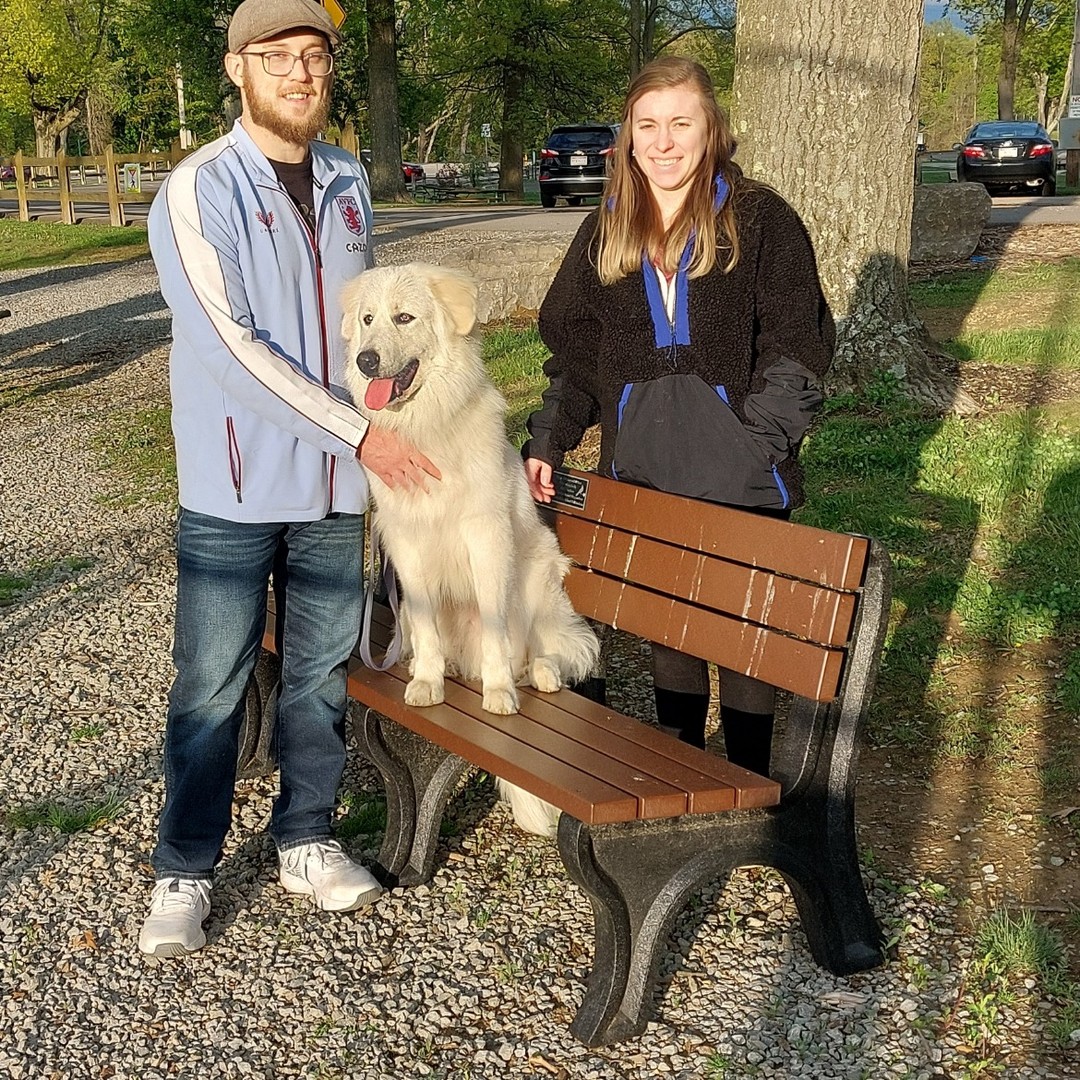 Emilye, Zack, and Koda. Ready to join the Group Sessions!