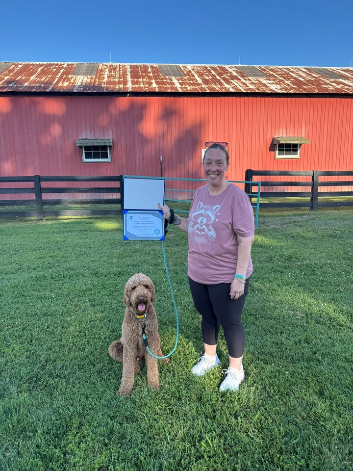 Big congratulations to Ashley and her pup Linus! 🎓🐾

This hard-working duo just completed our therapy dog training program, and we could not be more proud. Linus stayed calm, focused, and happy through every step, and now he is ready to bring comfort to hospitals, schools, and senior care facilities around Louisville. Watching a dog grow from early obedience training for dogs into a confident therapy partner is one of the best parts of what we do.

Therapy work takes more than a friendly personality. It takes steady manners, gentle responses, and trust built through consistent dog training. Ashley put in the time, and it shows.

🐶 Therapy dog training tailored to your dog's temperament
🐶 In home dog training that fits your real routine
🐶 Service dog training and obedience programs also available

If you think your dog has the heart for therapy work, or you simply want a calmer, better-behaved companion at home, our dog trainer team would love to meet you. Start with a free in-home assessment here: https://dogtrainingelite.com/louisville