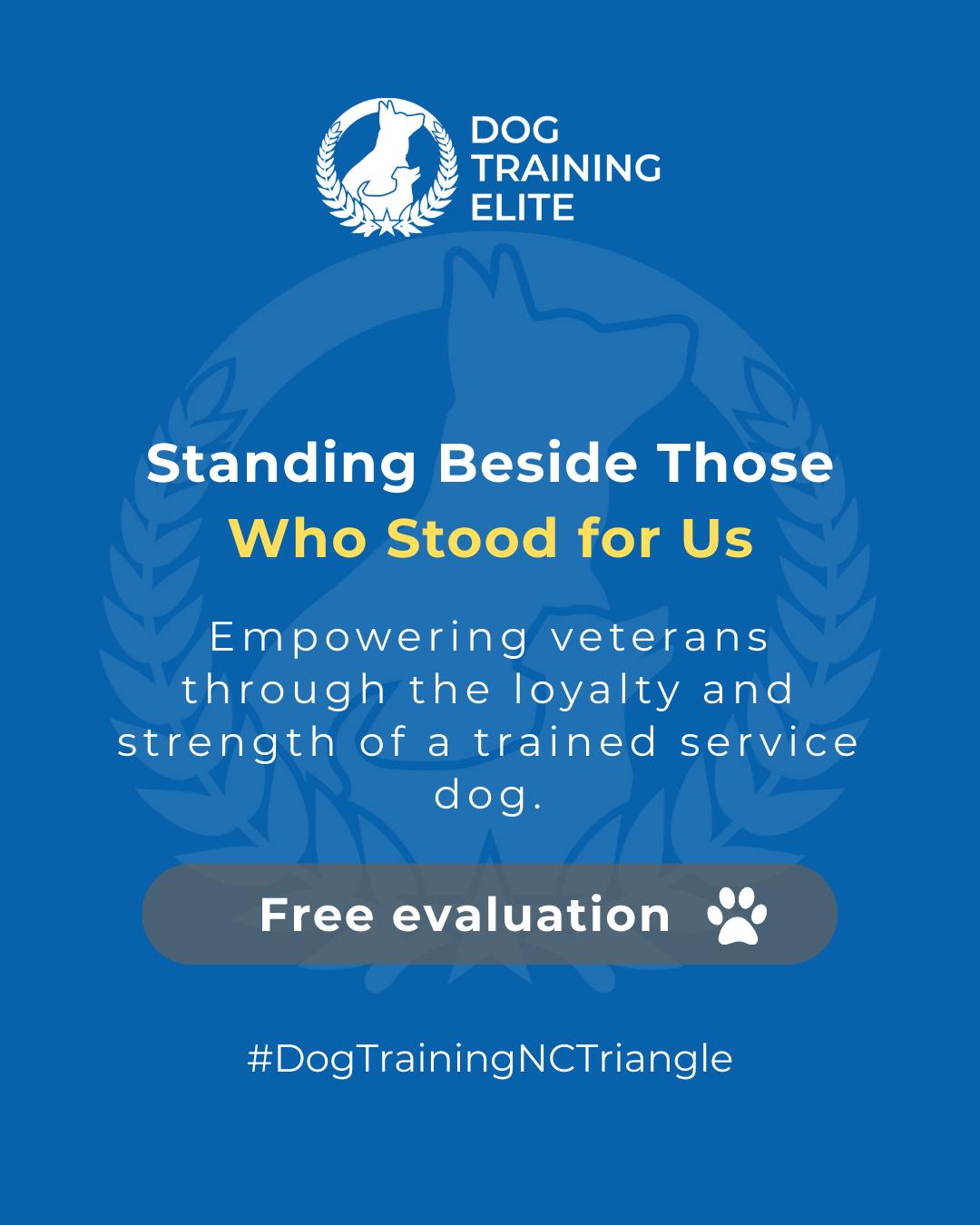 Heroes deserve support beyond the battlefield.

That&rsquo;s why Dog Training Elite North Carolina Triangle proudly partners with local veterans, offering service dog training that strengthens trust, stability, and emotional resilience.
Together, we&rsquo;re building a community where every hero finds a loyal companion, and a new sense of purpose. 💙🐶

🎯 Make better behavior your first win of the year. Book your free in-home evaluation and see why Raleigh and Durham dog owners choose Dog Training Elite for real, lasting results.
📍https://maps.app.goo.gl/igo1KzzLjdteZCGM9



