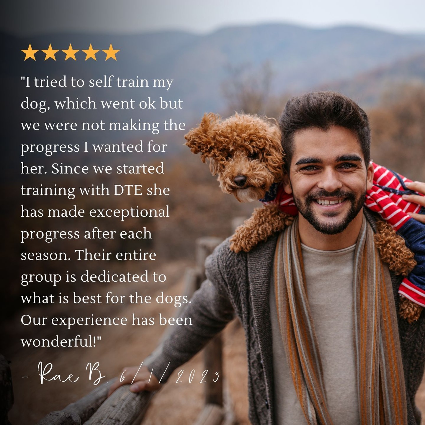 Hiring a professional dog trainer does not mean you will watch as we train your dog&mdash;it's so much better than that! Hiring a professional at Dog Training Elite of Northern Michigan means YOU will acquire the knowledge and skills to train your dog at an ELITE LEVEL like our friend Rae has done! Thank you for the amazing review, Rae!
