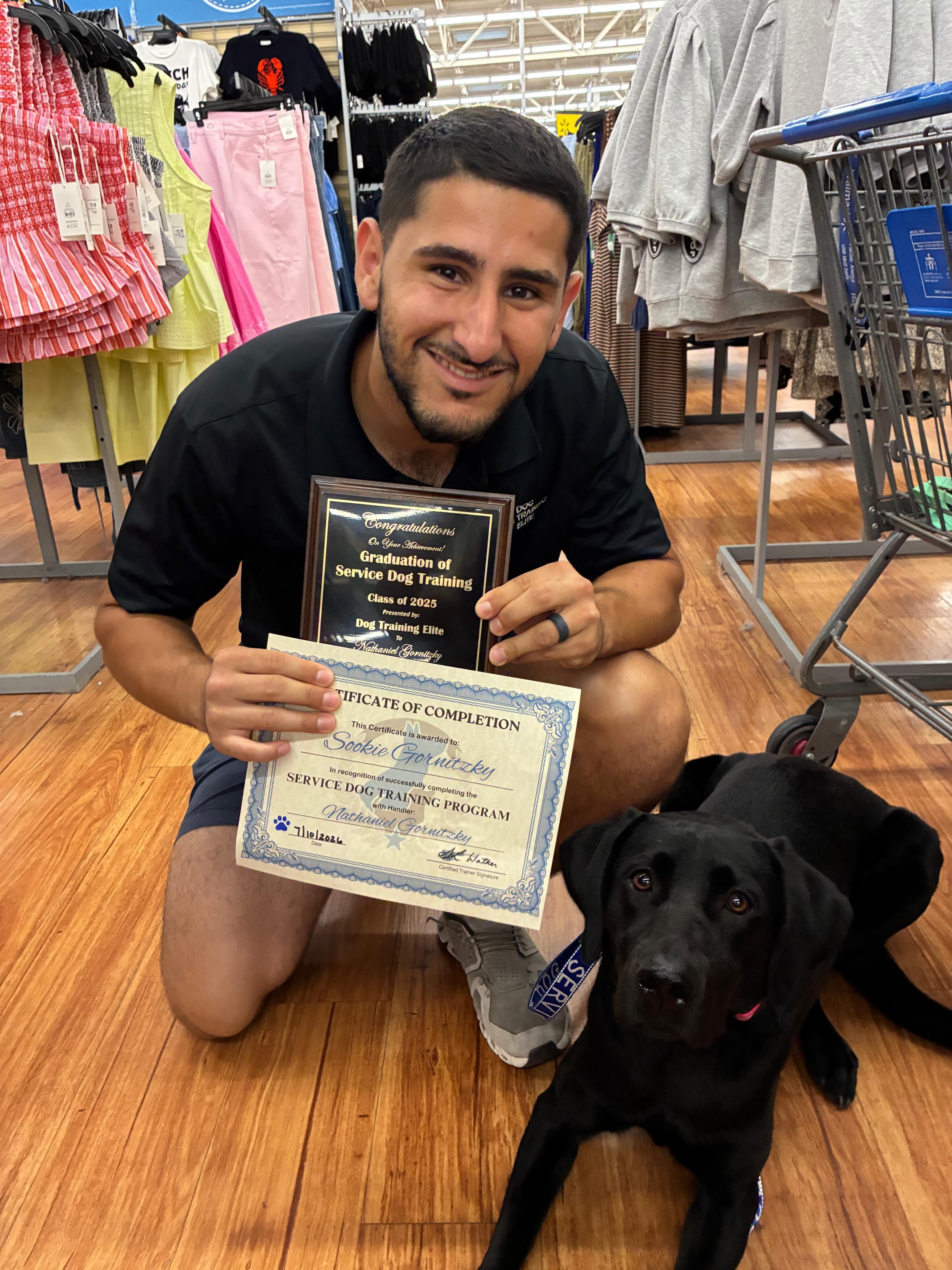 Congratulations, Nate! He and Sookie just passed their DTE Full Qualification Service Dog Public Access Test. Nate is one of our lead trainers, and watching him and Sookie work together as a team says everything about the work he puts in every day.

So proud of you both, Nate!

Want to see what this kind of training could look like for your dog? Call or text us at 772-242-5060.

