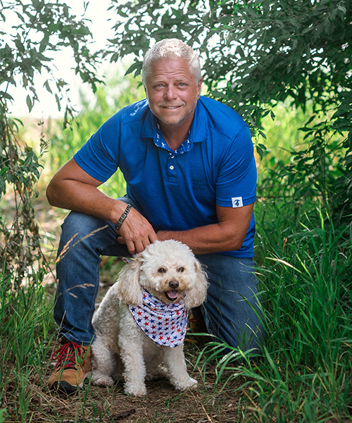 Omaha DTE's Bob with his dog